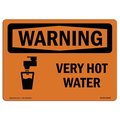 Signmission OSHA Sign, Very Hot Water, 24in X 18in Rigid Plastic, 24" W, 18" H, Landscape, OS-WS-P-1824-L-12448 OS-WS-P-1824-L-12448